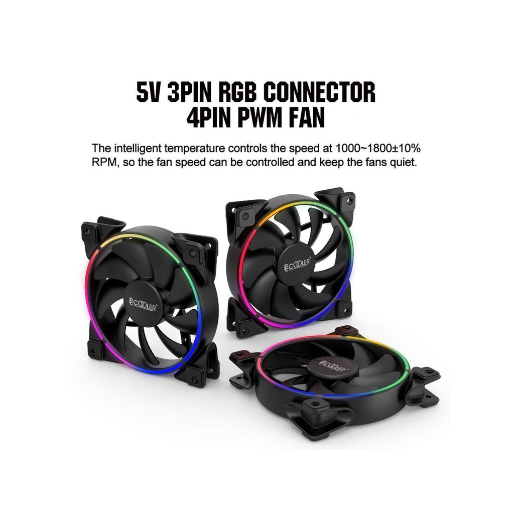 PcCooler CORONA FRGB 120mm PWM Fan Case 3in1 Kit ARGB with controller - Double-sided #Pc Cooler
