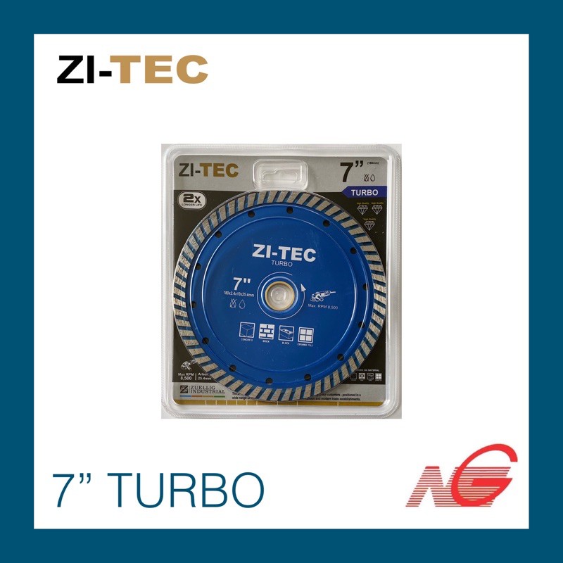ใบตัดเพชร ZI-TEC 7" รุ่น TURBO