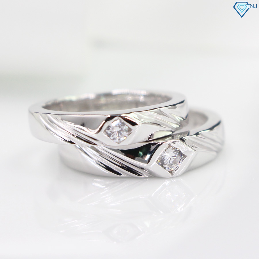 แหวนคู่รักเงินแท้สําหรับผู้ชายและผู้หญิงด้วยหินสลักชื่อ ND0283 TNJ Jewelry