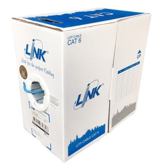 LINK CAT6 (ภายในสีฟ้า) US-9106A สายแลน แบ่งตัด ระยะ 10-50 เมตร เข้าหัวพร้อมใช้งาน indoor