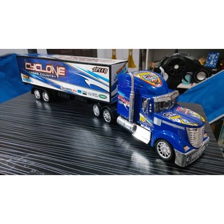 รถเทรลเลอร์บังคับ "BIG Trailer RC" เก่าญี่ปุ่น #สภาพสวย สีน้ำเงิน #คันใหญ่ยาว 56cm ตู้คอนเทนเนอร์แยกออกได้