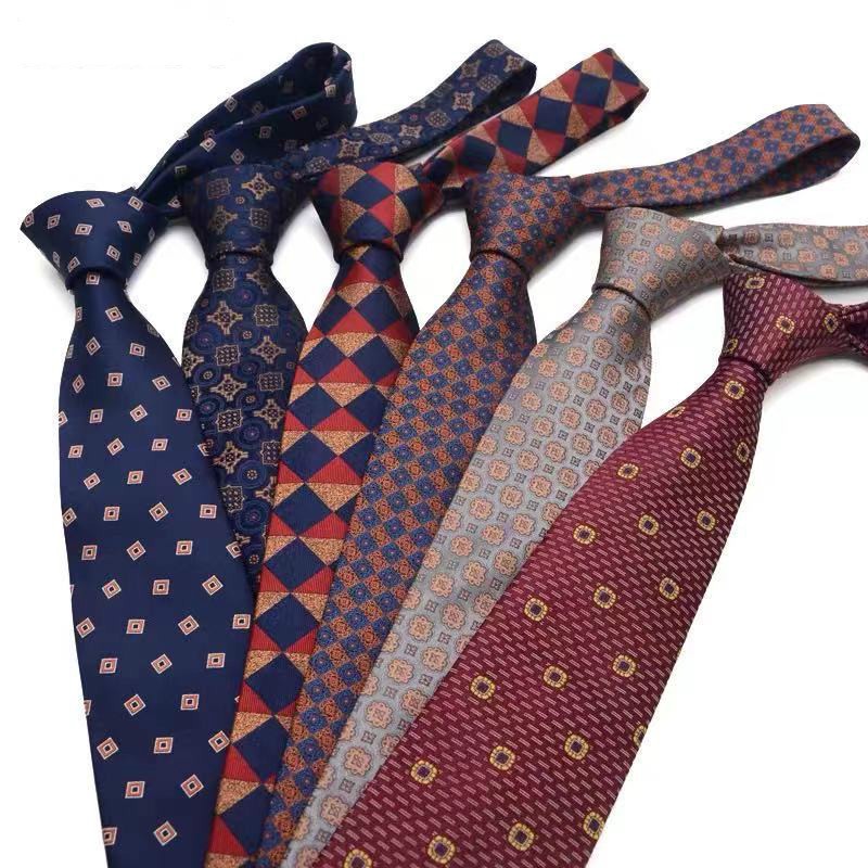 แฟชั่น 8 ซม.Mens ties ลาย Polka Dot ลายสก๊อตอย่างเป็นทางการคลาสสิกชุด Gravata Corbatas ธุรกิจเนคไท Jacquard ทอเนคไทสําหรับชายเจ้าบ่าวงานแต่งงาน Neckwear