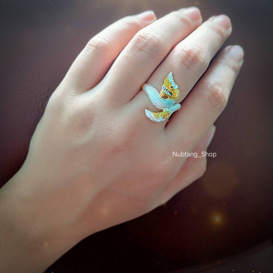 แหวนพญานาค เรียกทรัพย์ แหวนฟรีไซส์ ปรับขนาดได้ ใส่เสริมดวง เสริมราศี #181