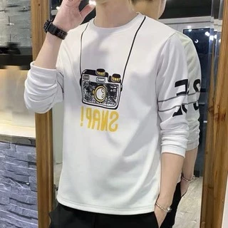 พร้อมส่งเสื้อยืดแขนยาวแฟชั่นผู้ชายลุคเกาหลี เนื้อผ้าดี ผ้าเนียนนุ่ม ใส่ไปไหนก็ดูเท่(T-023）
