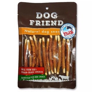 DOG FRIEND ด็อกเฟรนด์ ขนมขบเคี้ยว มิลค์กี้สติ๊ก สำหรับสุนัข รสนมพันเนื้อไก่ 140 กรัม