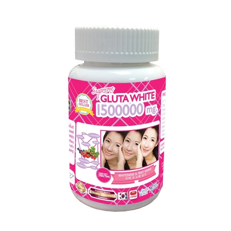 กลูต้าล้านห้า Supreme GLUTA WHITE 1500000 mg 30 ม.