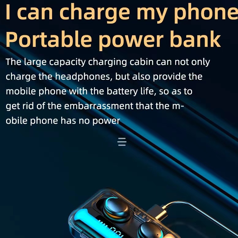 ใหม่ล่าสุด❗️TWS F9-5 หูฟังบลูทูธ หูฟังไร้สาย ตัดเสียงรบกวน มาพร้อมกล่องแบตเตอรี่ขนาด 2000mAh - รูปที่ 2