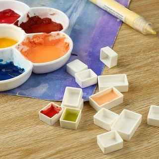 แพนสีน้ำ (0.5 ,2 ,4 ml) แพนเปล่า แพนสีน้ำ Empty Pan for Watercolour สีขาว
