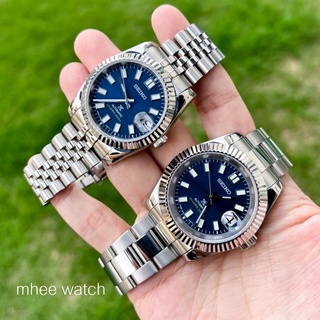 Seiko Mod Datejust blue Dial Model Perfect Combination 36,39MM