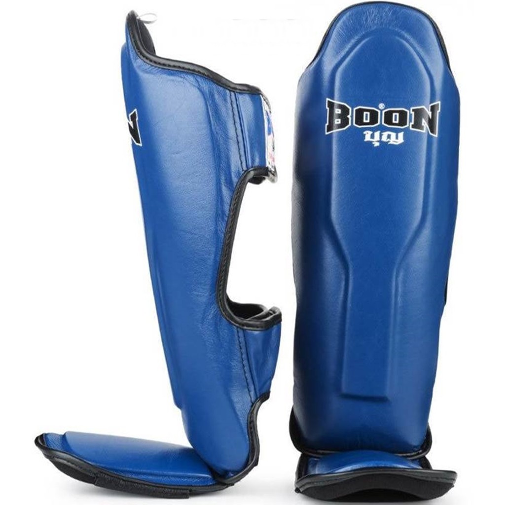BOON Shin Guards ฺฺNavy Blue SPBL (S,M,L,XL,XXL) genuine LeatherTraining MMA K1 สนับแข้งบุญ สีน้ำเงิน ทำจากหนังแท้ ฺ