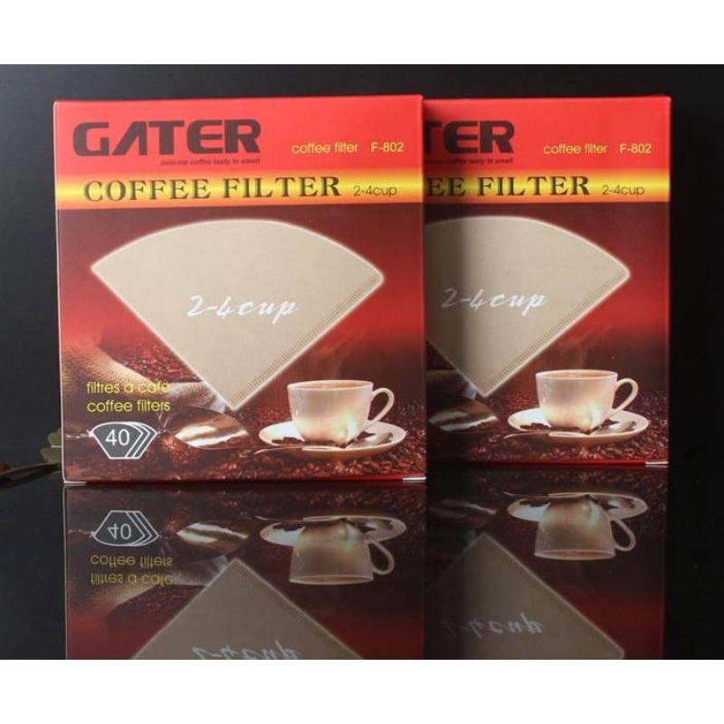 กระดาษกรองชา40แผ่น/1แพ็คไม่ฟอกขาว กาแฟ กระดาษดริป V60 Coffee filter paper
