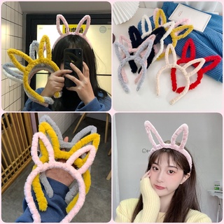 Cute Plush Headband Headband Rabbit Ears Optional Winter Long Ears Headdress Wash Face Hair Accessories