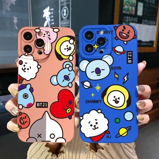 เคสโทรศัพท์มือถือ ขอบสี่เหลี่ยม ลายการ์ตูน BTS BT21 สําหรับ OPPO Reno7 4G Reno6 Reno8 Z 5G Reno5 F 7 Lite