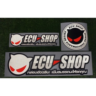 ติ๊กเกอร์ ECU SHOP (★สติ๊กเกอร์ตัดประกอบ ★) สะท้อนแสง3M สีจี๊ดORACA