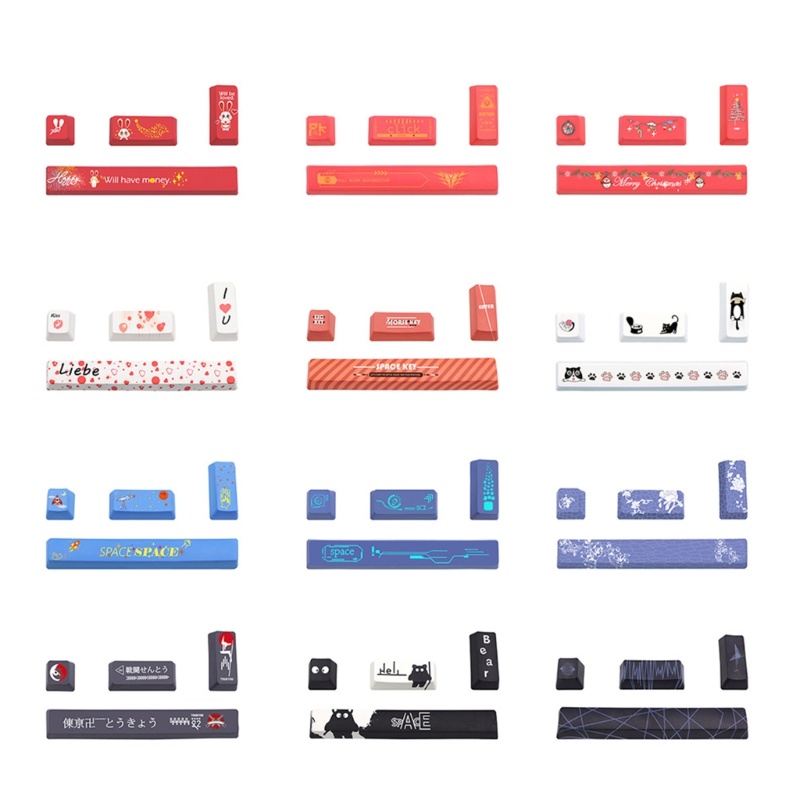 SIY 4 คีย์ Universal PBT Keycap ชุดคีย์บอร์ด Keycap ภาพวาดสไตล์จีน PBT Keycap OEM Keycaps Spacebar K
