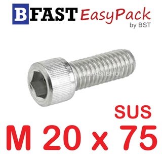 สกรูหัวจมสแตนเลส SUS M20 x 75 (1 ตัว/ถุง)