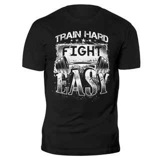 Spot Hot Sale Train Hard Fight Easy Fighter Gym Mma Ufc Boxing Club Workout Motivation Pure Cotton Comfortable MenS