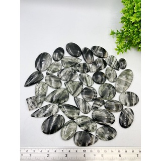 1Pc Top Grade Quality Smooth Black inclusion in quartz Cabochon. best for making Jewelry HandMade wire Wrapping.