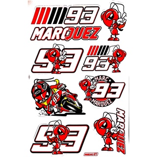 Marquez 93 สติ๊กเกอร์แต่งรถมอเตอร์ไซค์ สติ๊กเกอร์ติดรถ สติ๊กเกอร์ Racing สติ๊กเกอร์หมวกันน็อค สติ๊กเกอร์ขายดี