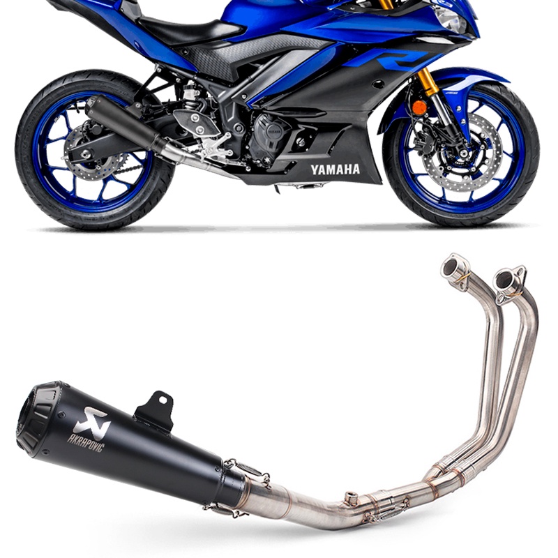 ระบบไอเสียเต็มรูปแบบท่อกลางท่อสลิปสําหรับ YAMAHA YZF MT03 R25 R3 YZF R25 R3 MT03 2015 2016 2017 2018