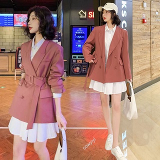 ชุดสูทกระโปรงสั้น OL แฟชั่นสําหรับสตรี ไซซ์ S-3XL