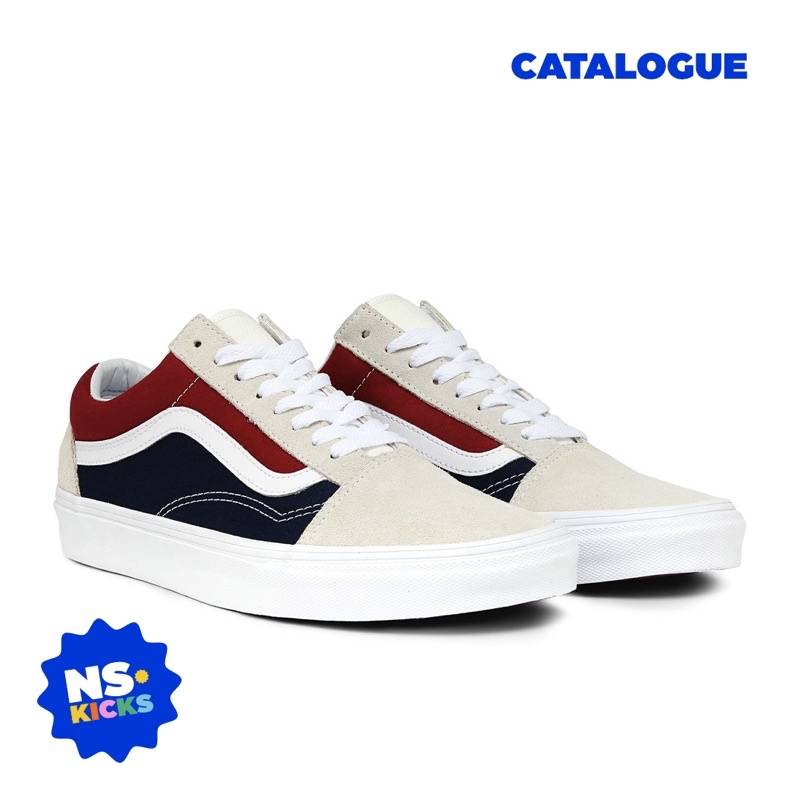 Vans OLDSKOOL PEPSI WHITE สีฟ้า สีแดง ของแท้