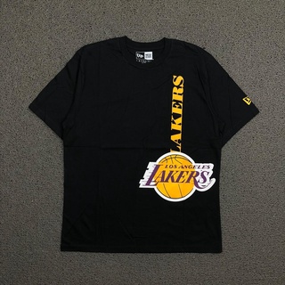 เสื้อยืดคอกลม แขนสั้น พิมพ์ลาย AIR JORDAN LAKERS สีดํา ของแท้ จากโรงงาน