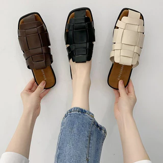 JINxCHOY SHOES รองเท้ามุลเลอร์ลําลอง หนัง PU ใส่สบาย ระบายอากาศ เข้ากับทุกการแต่งกาย แฟชั่น สําหรับสตรี นักเรียน เดินชายหาด กลางแจ้ง Y2K