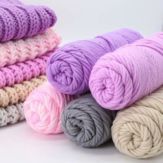 ไหมพรมคอตตอนนม น้ำหนัก100กรัม ไหมพรม 8ply milk cotton yarn