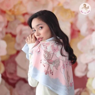 Kissmedoll - ลาย My Love ขนาด 100x100 cm.ผ้าพันคอ/ผ้าคลุมไหล่