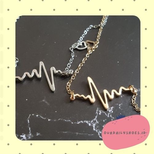 [ODS] สร้อยคอโซ่จี้ Heartbeat เหล็กย้อนยุค