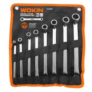 🔥โค้ดINC3LEL3ลด30฿ชุดประแจแหวนคู่ 8 ชิ้น  8 pcs double ring spanner set ยี่ห้อ WOKIN รุ่น WK151008