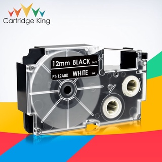 Label Tape XR-12ABK White on Black 12mm*8m Tapes Compatible for Casio KL60 KL100 KL120 KL750 KL780 KL820 KL7000 KL-7200