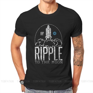 เสื้อยืด พิมพ์ลายกราฟิก Bitcoin Cryptocurrency Meme Ripple To The Moon XRP สไตล์ฮาราจูกุ สําหรับผู้ชาย#39; s เสื้อยืดคอก