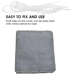 【Gift Cable Tie】ม่านบังแดด PE ตาข่ายสีเทาสําหรับระเบียงระเบียงบ้าน