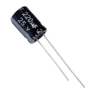 C Capacitor 220uF เลือกโวลต์ (V) ได้ ตัวเก็บประจุ อิเล็กโทรไลต์ คาปาซิเตอร์ (5ชิ้น)