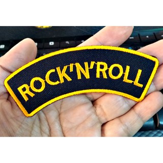 อาร์มรีดเสื้อ ตัวรีด ตัวปัก งาน DIY * ROCKNROLL * ขนาด 10.5 X 3 เซนติเมตร