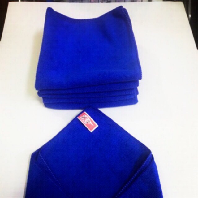 ผ้าไมโครไฟเบอร์ X 1 PLUS 40x40 cm อย่างหนา เกรด A สีน้ำเงิน สีแดง