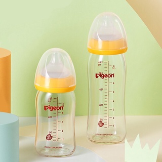 ขวดนม ขวดนมพีเจ้น คอกว้าง สีชา ขวดนม Pigeon ของแท้ 100%