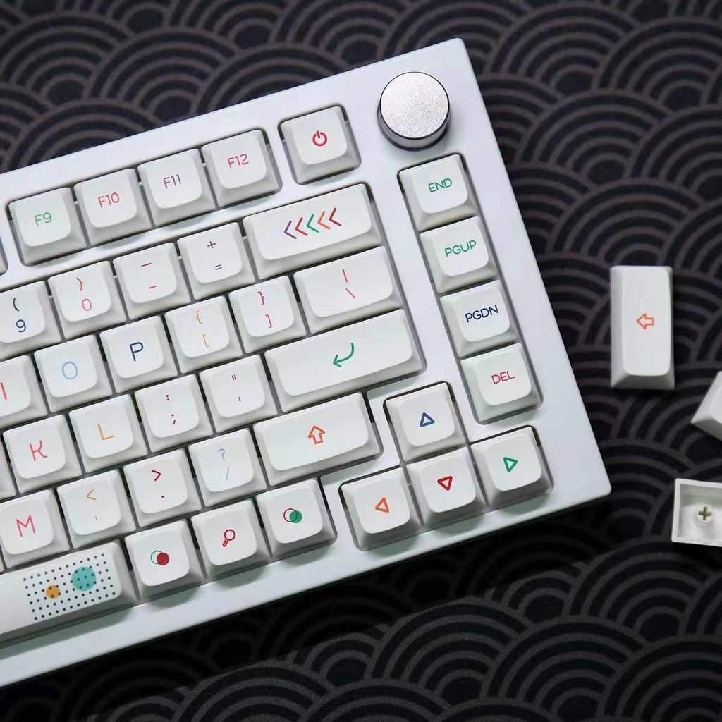 ชุดปุ่มกดคีย์บอร์ด ธีมนีออน ไทย เกาหลี คุณภาพดี 68 84 96 100 104 คีย์ 64 71 87 xda Neon thai keycaps pbt keycaps