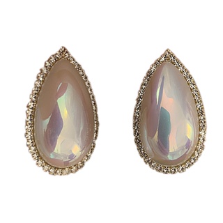 Etrendy Fashion Water Drop Shaped Pearl Big Stud Earrings For Women Korean Style 2022 New Jewelry