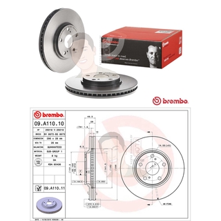 09 A110 11 จานเบรค ล้อ F (ยี่ห้อ BREMBO) รุ่น UV TOYOTA Camry ACV30, Harrier ปี 1998-2003*ราคาต่อข้าง