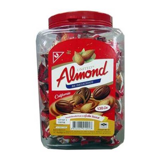 ยูไนเต็ด อัลมอนด์เคลือบช็อกโกแลต ขนาด 715กรัม (จำนวน 130เม็ด) UNITED ALMOND 26ALMOND COATED CHOCOLATE