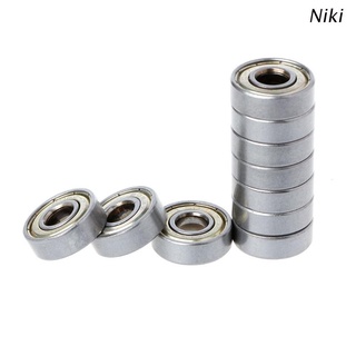 Niki 10Pcs 608ZZ Mini Metal Double Shielded Flanged Ball Bearing For 3D Printer Parts