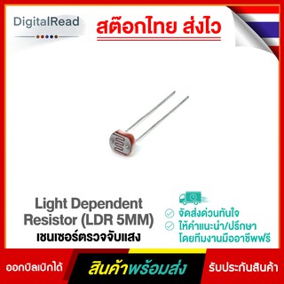 Light Dependent Resistor (LDR 5MM) เชนเซอร์ตรวจจับแสง สต็อกไทยส่งไว