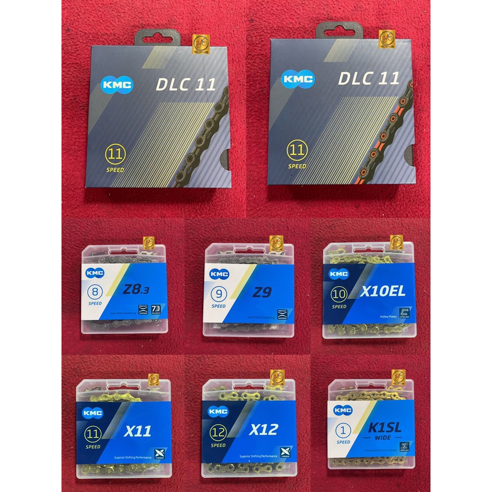 KMC CHAIN X12 X10EL X11 Z9 Z8.3 K1SL DLC11 DLC 11 X11EL DIAMOND SUPER LIGHT TITANIUM GOLD KMC REVERS