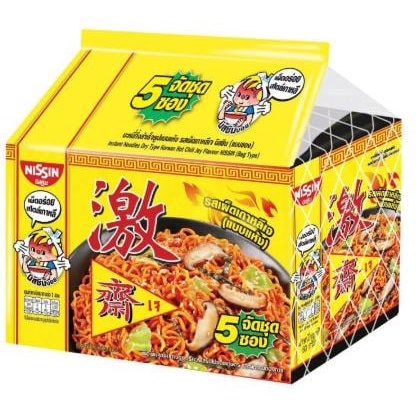 นิสชินเจ บะหมี่แห้ง รสเผ็ดเกาหลีเจ ล๊อตใหม่ BF4/2570 ปีหน้า Instant Vegan Dry Noodles Spicy Korean Flavor (New lot now!)