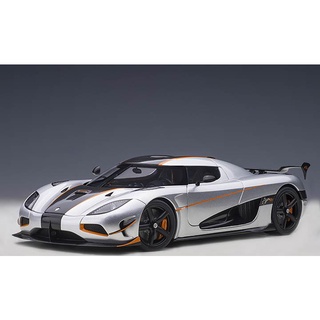 AUTOart 1/18 : 79024 KOENIGSEGG AGERA RS (MOON SILVER/CARBON BLACK/ORANGE ACCENTS)