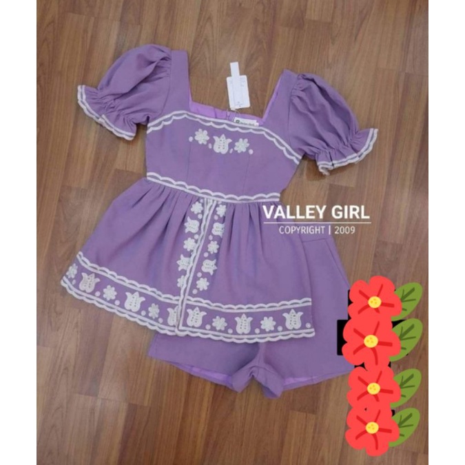 เซทเสื้อกางเกง สีม่วง ป้าย Valley Girl ไซต์ M อก 34 เอว 27 สะโพก 38 งานปักสวยๆเลยค่ะ ผ้าเนื้อดี