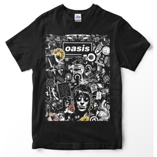 Oasis 2 POSTER band เสื้อยืดพรีเมี่ยม oasis stand by me band rock britpop suede blur the cureS-5XL